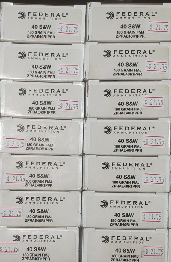 Federal, 40 S&W 180 Grain, Full Metal Jacket, 50 Round Box