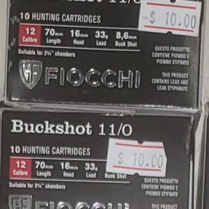 Fiocchi 12GA Buckshot 00 Box Of 10