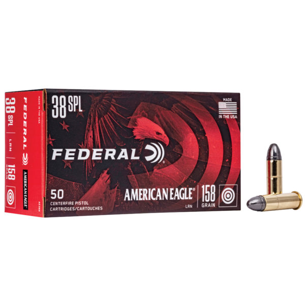 Federal, American Eagle, 38 Special, 158 Grain, Lead Round Nose, 50 Round Box