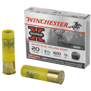 Winchester Ammunition, Super-X, 20 Gauge, 2.75", 0.75 oz., Slug, 5 Round Box